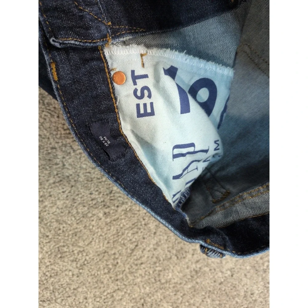 Gap Denim Mens 29x30 Slim Straight Jeans Dark Worn Indigo Stretch‎ 321515-00